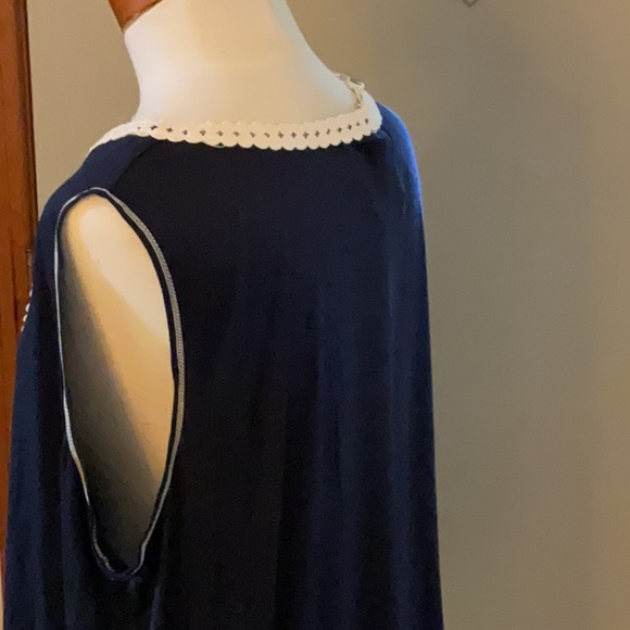 🔥HOT Deal Alert MAX STUDIO Navy Sleeveless Top Size 2XL NWT $68 - Picture 5 of 6